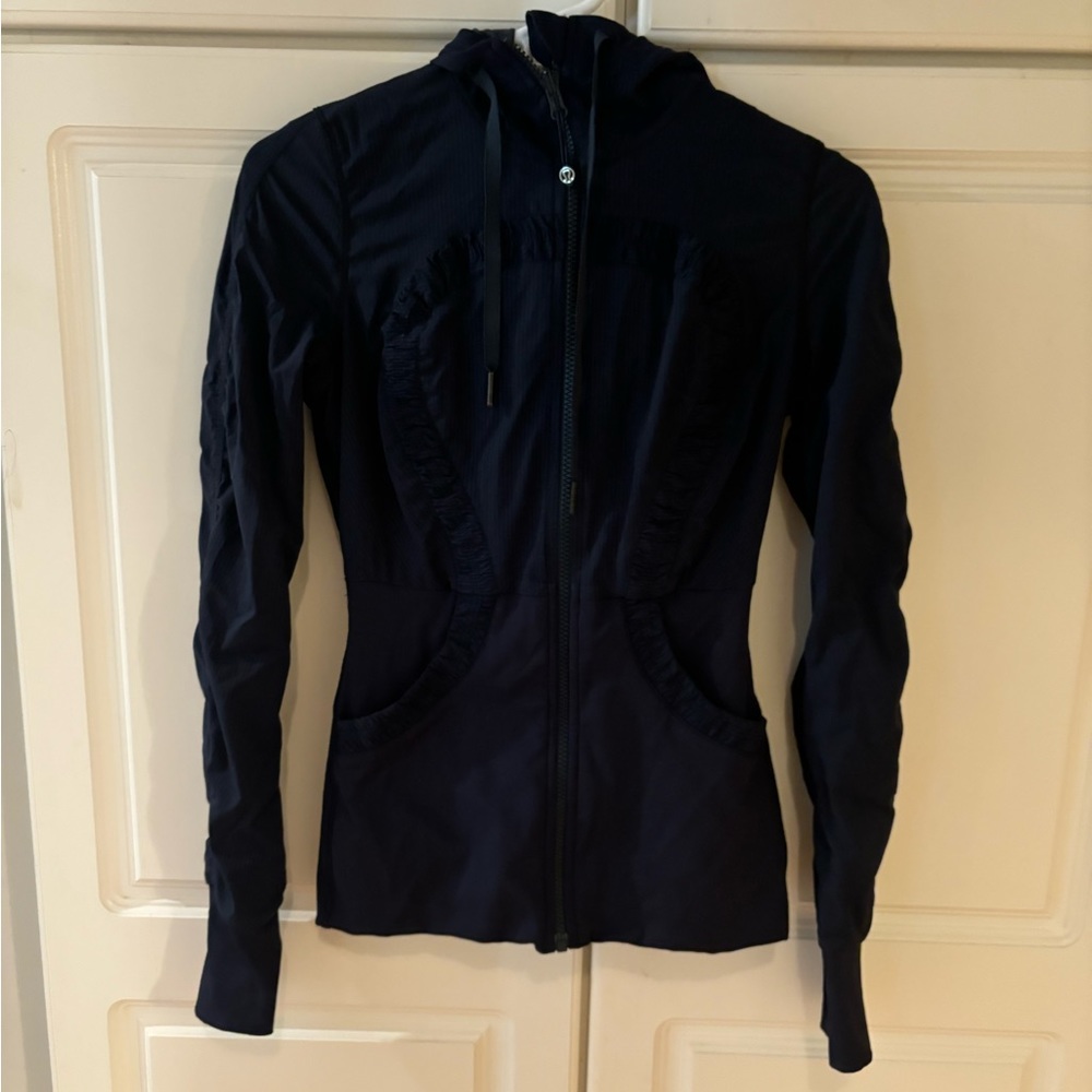 Lululemon blue fleece lined zip jacket
